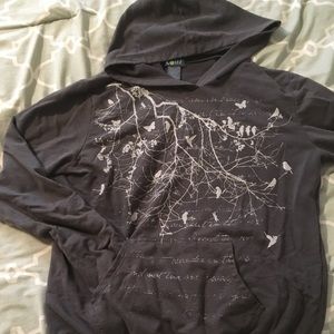 Gray hooded sweatshirt